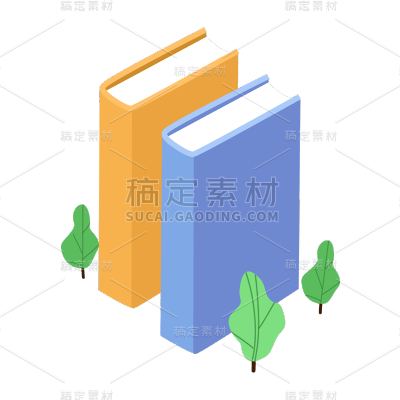 卡通感教育行业书本元素贴纸