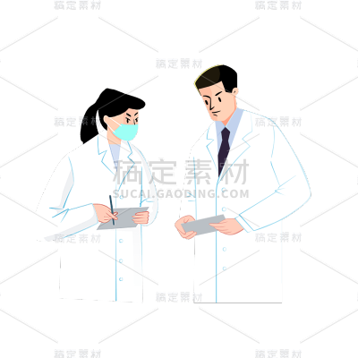 卡通感劳动节医生元素贴纸