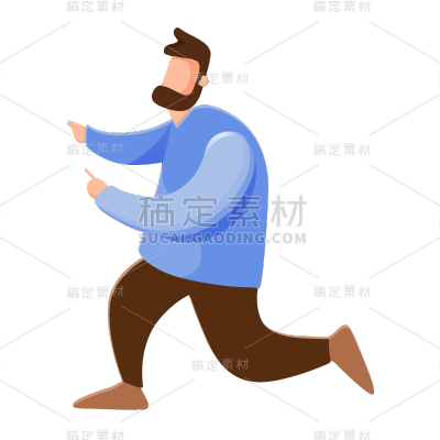 卡通感圣诞节平安夜男性元素贴纸