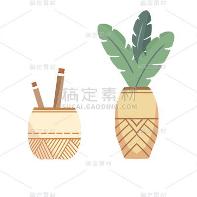卡通感教育培训花瓶元素