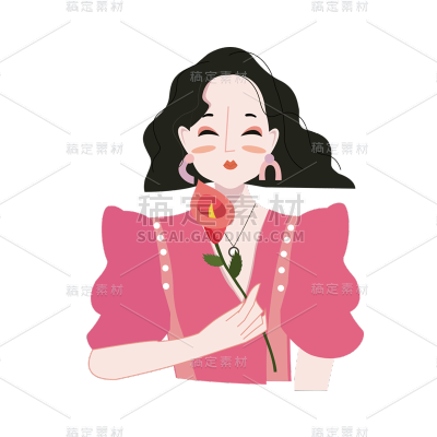 卡通感母亲节女人元素贴纸