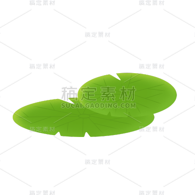 卡通感端午节莲叶元素贴纸