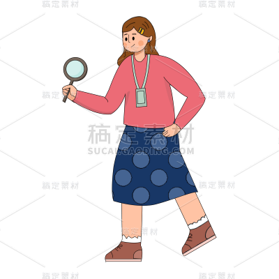 卡通感女性元素贴纸 