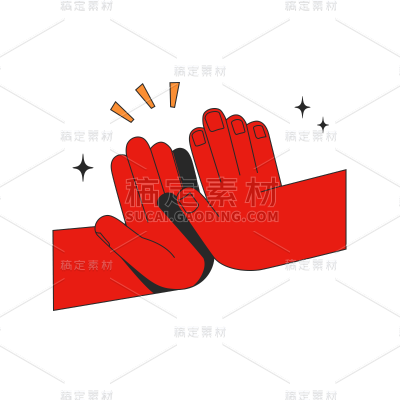 卡通感手元素贴纸