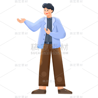 卡通感金融行业人物元素