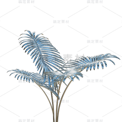 C4D-3D立体酸性风设计元素-棕榈树