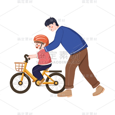 人物元素骑车贴纸