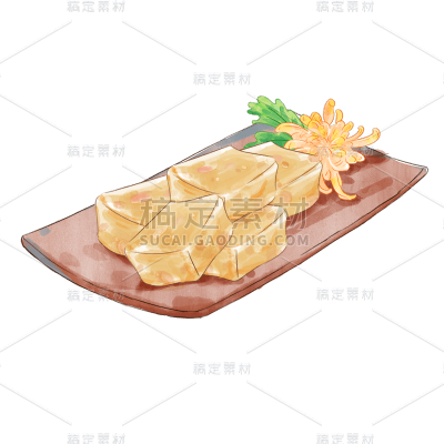 中国风重阳节糕点元素贴纸
