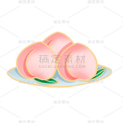 卡通感春节桃子元素贴纸