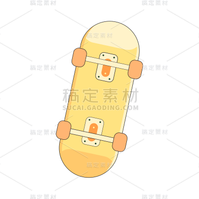 卡通感儿童节滑板元素贴纸