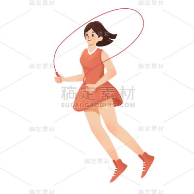 卡通感女人运动元素贴纸