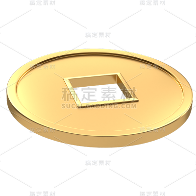 C4D-3D立体电商元素贴纸-金币3