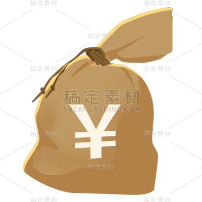 卡通感金融行业钱袋元素