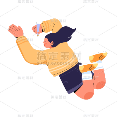 插画人物元素贴纸