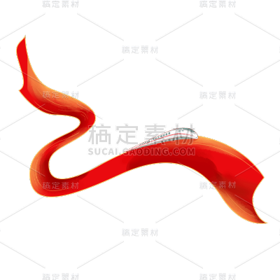 手绘-国庆节丝带元素