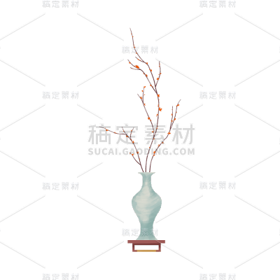 卡通感教育培训花瓶元素
