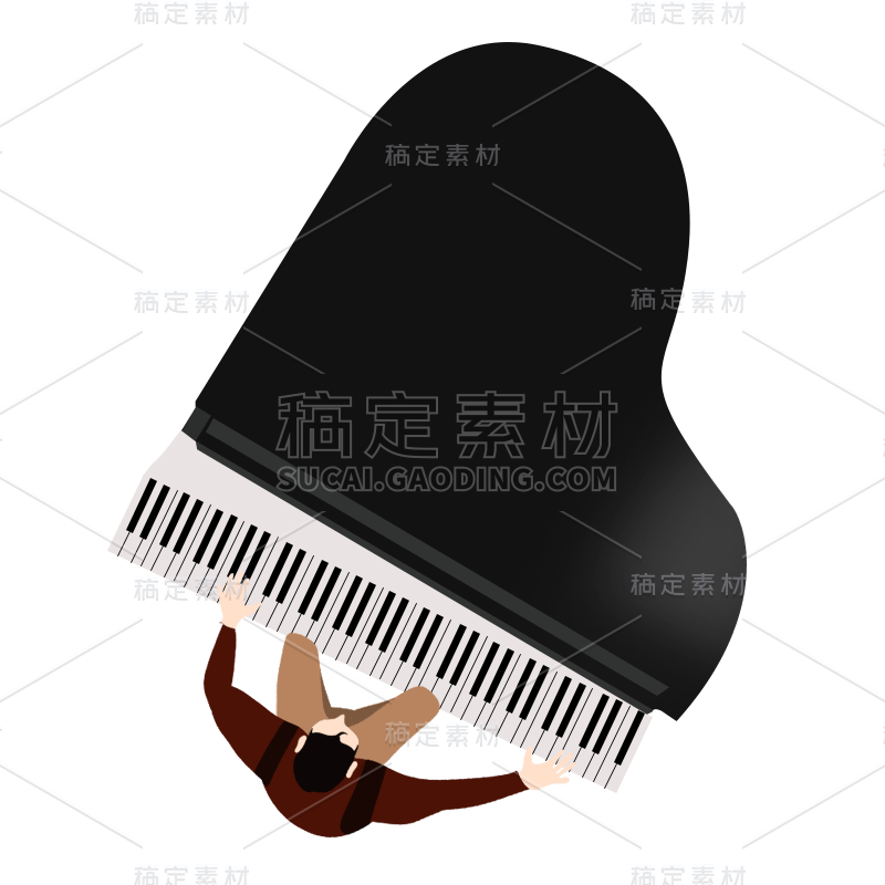 卡通感文体娱乐钢琴元素
