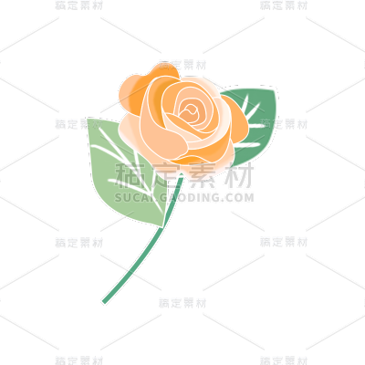 可爱清新花卉插画元素贴纸
