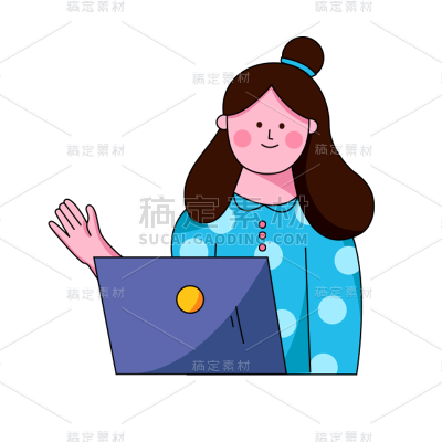 卡通感女性元素贴纸