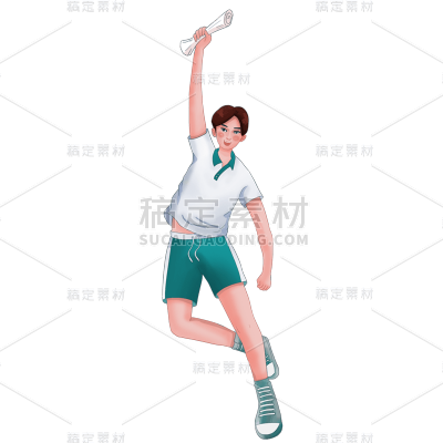 卡通感高考男生元素贴纸