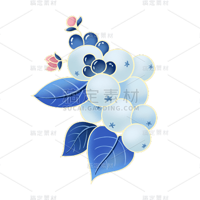 卡通感葡萄元素贴纸