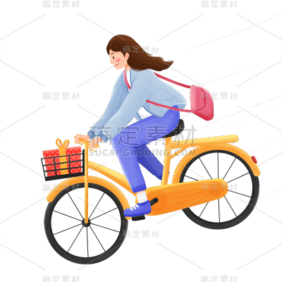 手绘风女士元素贴纸