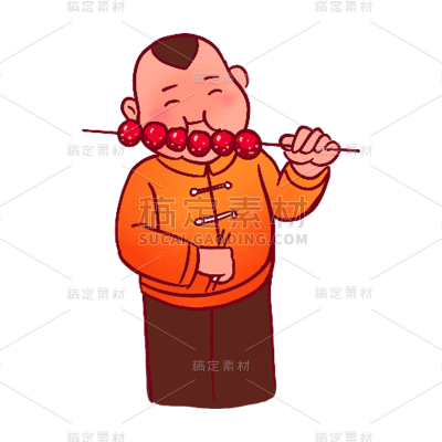 中国风春节男孩元素贴纸