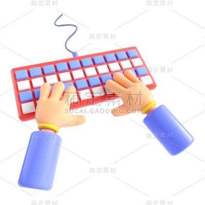 C4D-互联网元素-键盘