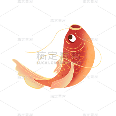 卡通感鲤鱼元素