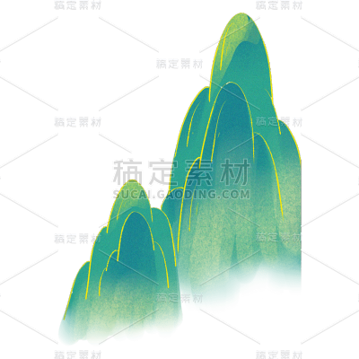 中国风山元素贴纸