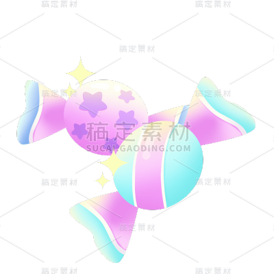 手绘-电商带货礼物贴纸-糖果