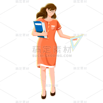 卡通感教育行业教师元素贴纸