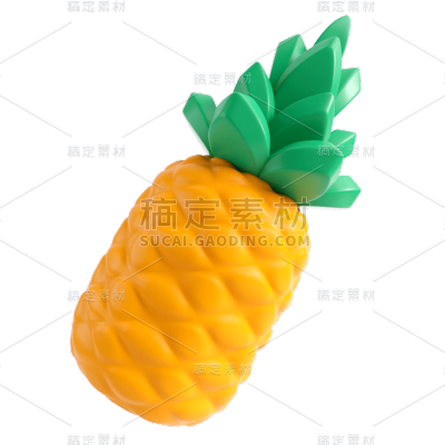 C4D-果蔬-菠萝