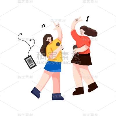 卡通感儿童节女生元素贴纸