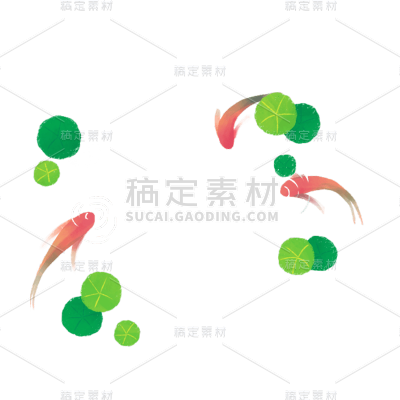 卡通感清明节荷叶元素贴纸