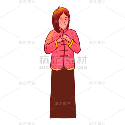中国风春节女性元素贴纸