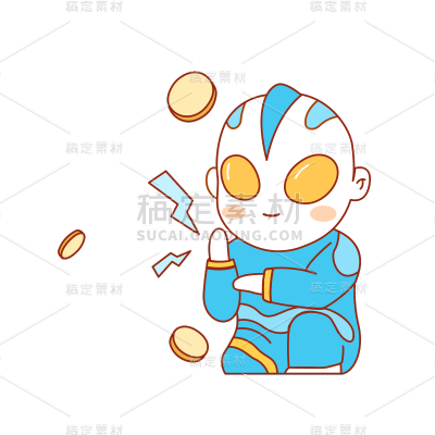 卡通感儿童节奥特曼元素贴纸
