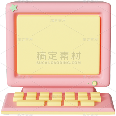 C4D-抓周物品贴纸-电脑