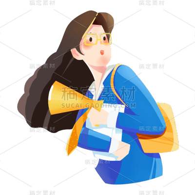 卡通感金融行业人物元素