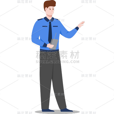 扁平风交通场景工作人员
