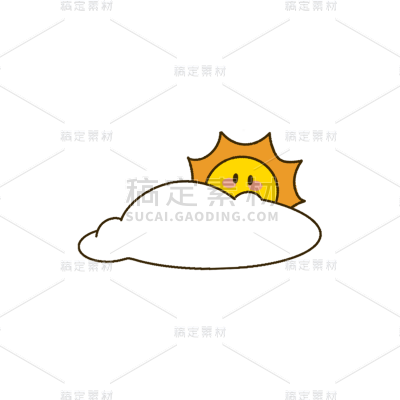 卡通感端午节太阳元素贴纸