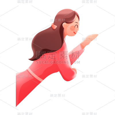 卡通感女性人物元素