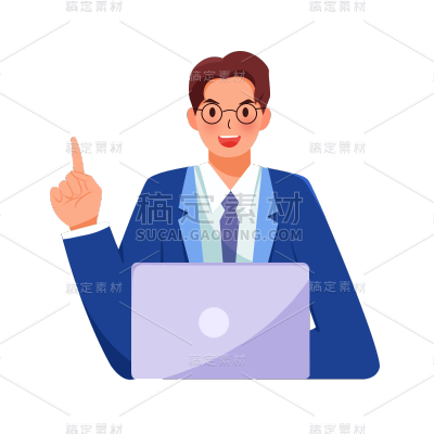 卡通感金融行业人物元素