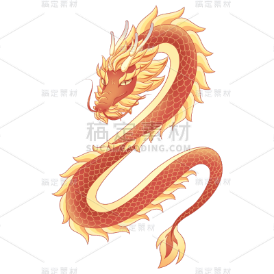 卡通感端午节龙元素贴纸