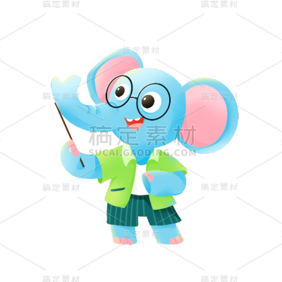 拟人风教育培训大象元素贴纸