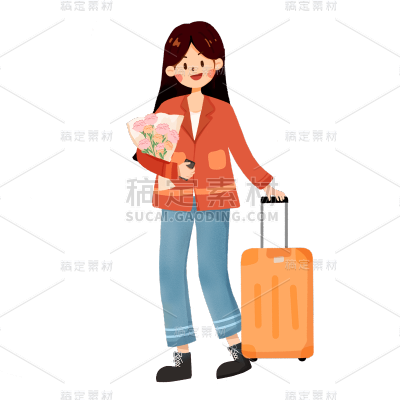 卡通感母亲节女人元素贴纸