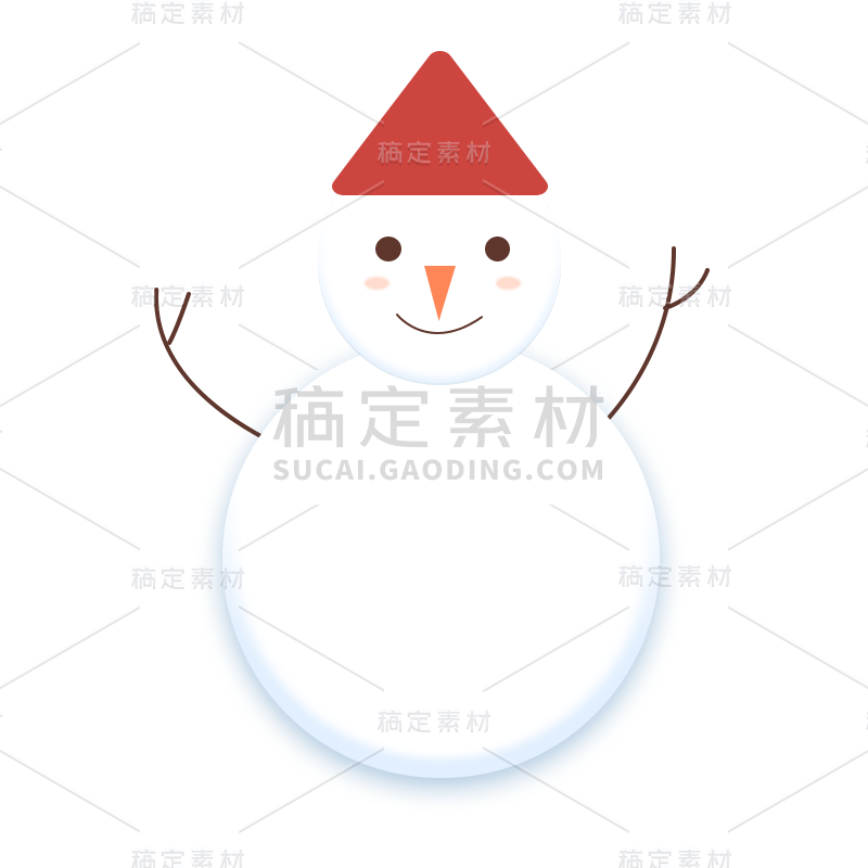 卡通感圣诞节平安夜雪人元素贴纸