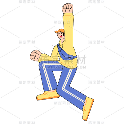 插画人物元素贴纸