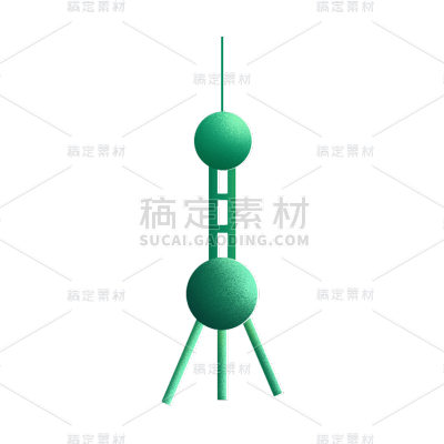 卡通感东方明珠元素贴纸