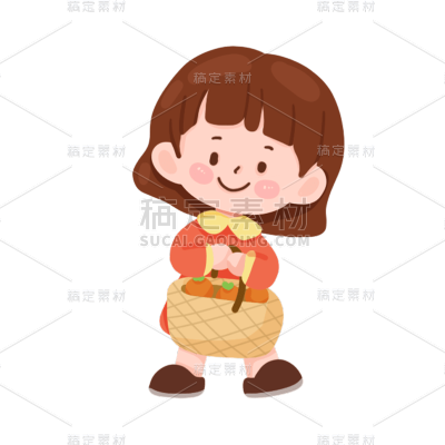 卡通感春节女生元素贴纸